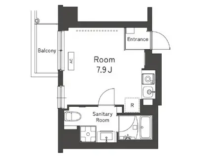 ベルヴィアージ新宿(ワンルーム/3階)の間取り写真