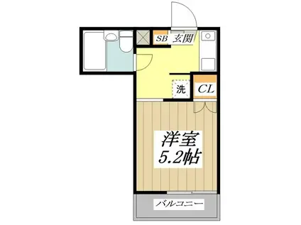 ヴェルディー武蔵野(1K/1階)の間取り写真