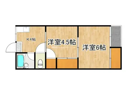 コーポ都(2K/1階)の間取り写真