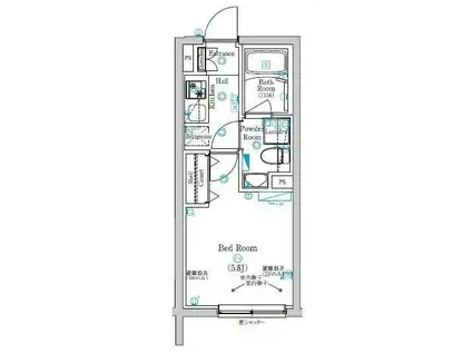 マインド経堂(1K/1階)の間取り写真