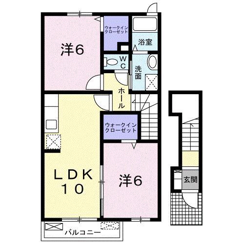 エテルノ・ピアッツァ(2LDK/2階)の間取り写真