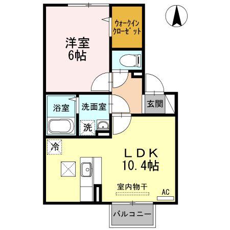 エクセルシオールパーク B(1LDK/1階)の間取り写真