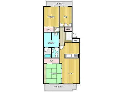 エミナンス・ドゥファミーユ A棟(3LDK/3階)の間取り写真