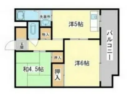 歌野マンション(2DK/2階)の間取り写真