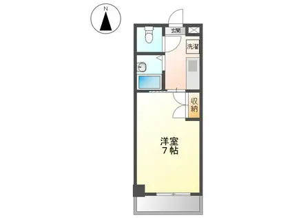 ファミール旭(1K/2階)の間取り写真