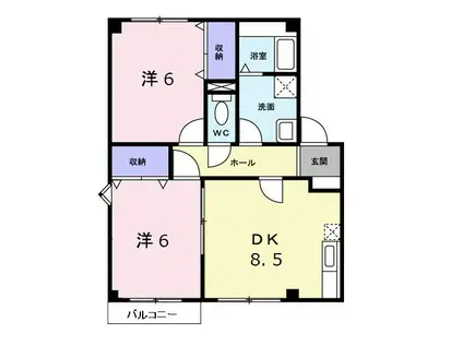 フォレスト.M(2DK/2階)の間取り写真