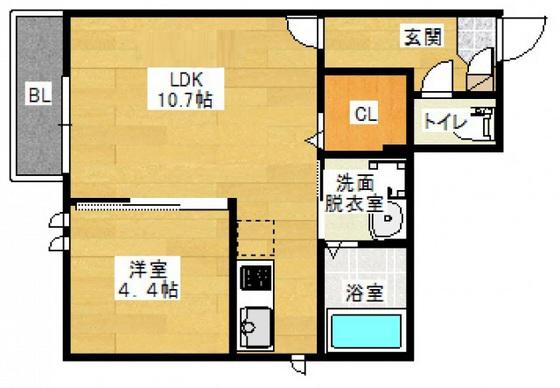 GRANDTIC BIG BIRD(1LDK/1階)の間取り写真