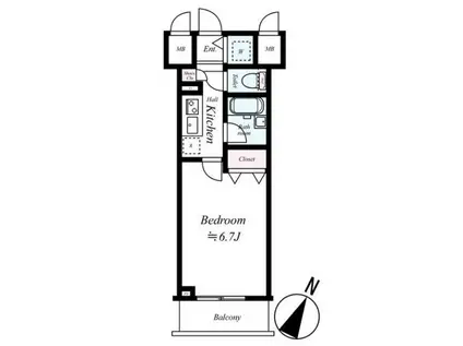 フェニックス横濱関内BAY GAIA(1K/3階)の間取り写真