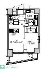 S-RESIDENCE千住大橋(1LDK/3階)の間取り写真