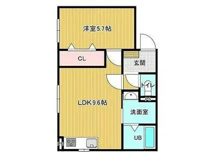 ALIVIO追分(1LDK/2階)の間取り写真