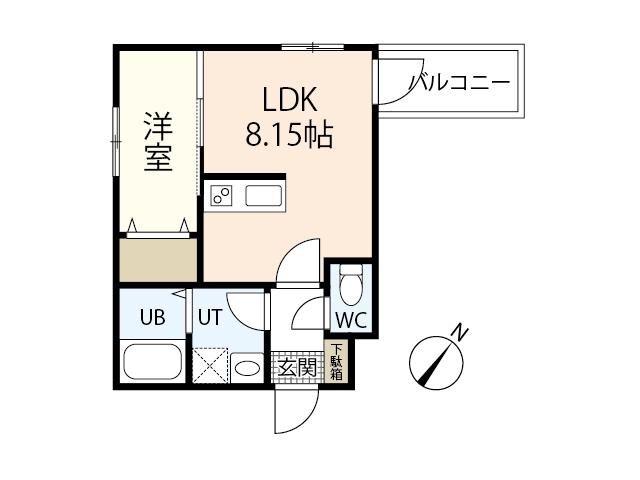 セブンプロート庚午北(1LDK/3階)の間取り写真