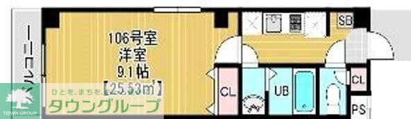 BELLEAUBE大久保(1K/1階)の間取り写真