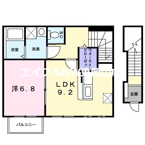 プリムローズ(1LDK/2階)の間取り写真