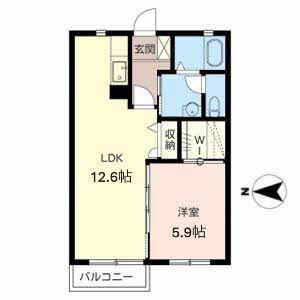ルイ シャトー(1LDK/2階)の間取り写真