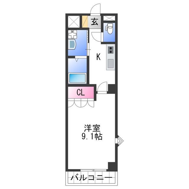 リッチ&フォース(1K/1階)の間取り写真