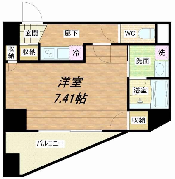ウィンベル同心一丁目(1K/9階)の間取り写真