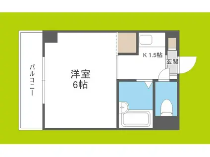 遠里小野4丁目ハイツ(1K/2階)の間取り写真