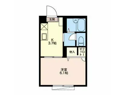 SHINING STAR(1K/1階)の間取り写真