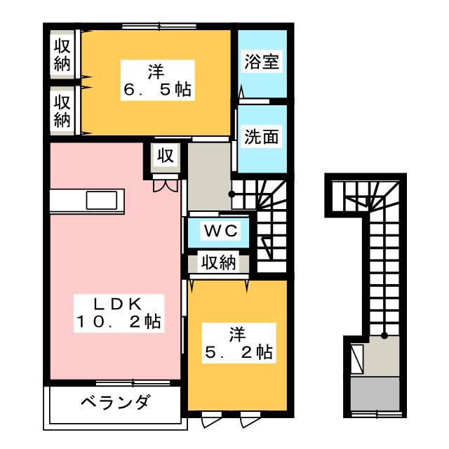 サン・セレスト(2LDK/2階)の間取り写真