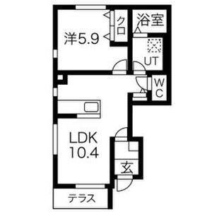 カルテットA(1LDK/1階)の間取り写真