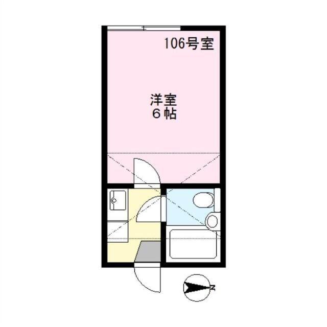 城山ハウス(1K/2階)の間取り写真