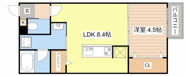 メゾン・ド・メグ湖南(1LDK/1階)の間取り写真