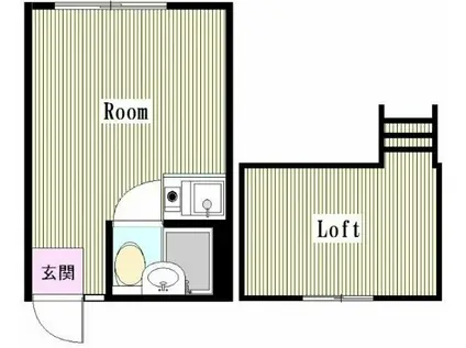 ハイツ梅里(ワンルーム/1階)の間取り写真