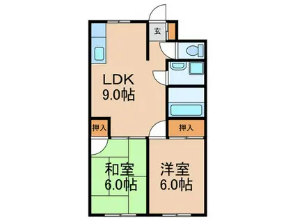 松正ビル(2LDK/5階)の間取り写真