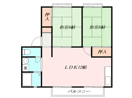 エクセルコート箕面(2LDK/2階)の間取り写真