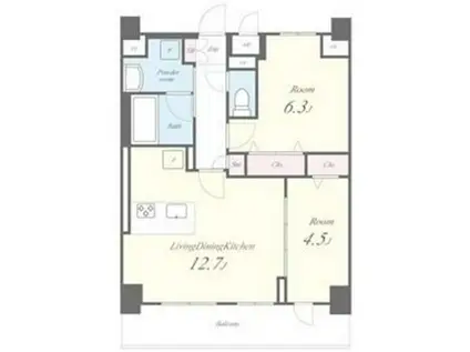 ピノ・アガタ岐阜駅前(2LDK/12階)の間取り写真