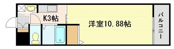 コーディアルグリーン(1K/1階)の間取り写真