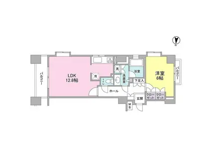 プロスペクト・グラーサ広尾(1LDK/2階)の間取り写真