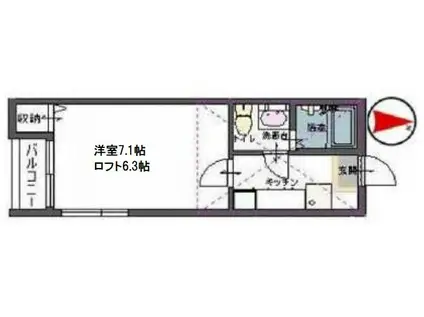 コーポ・カワムラ(1K/2階)の間取り写真