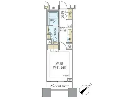BRILLIA銀座ID ブリリア銀座ID(1K/5階)の間取り写真