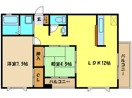 サンリットミカゲ(2LDK/3階)の間取り写真