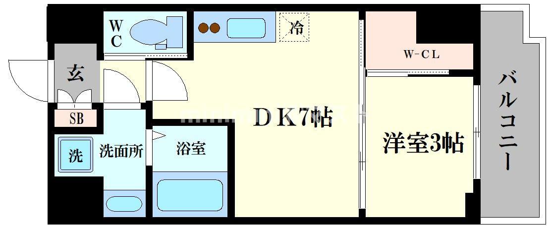 セレニテ福島アリア(1DK/11階)の間取り写真