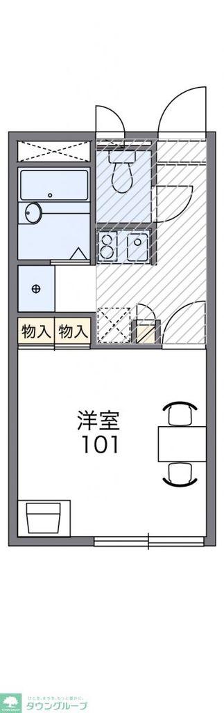 レオパレスエクレール(1K/1階)の間取り写真