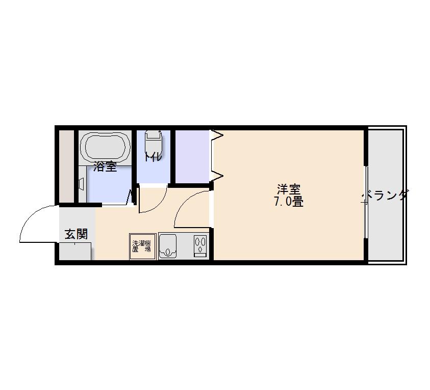 メゾン21(1K/1階)の間取り写真