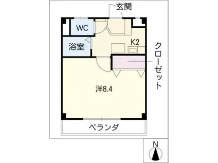 CBドリーム関山III(1K/3階)の間取り写真