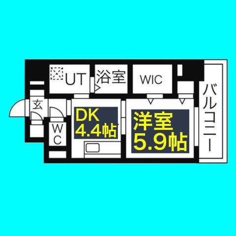 トレフルコート(1DK/9階)の間取り写真