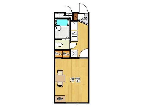 レオパレスオアシス山手(1K/2階)の間取り写真
