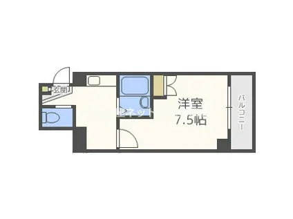 アバンダンス天神橋(1K/3階)の間取り写真