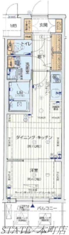 レオンコンフォート難波南(1DK/7階)の間取り写真