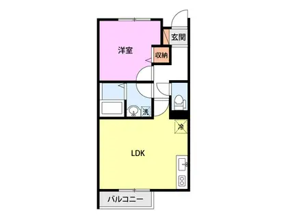 エクセレント柏B(1LDK/2階)の間取り写真