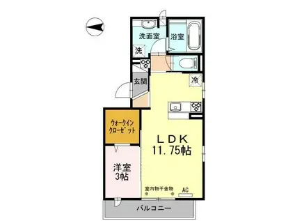 OTTS K2(1LDK/3階)の間取り写真