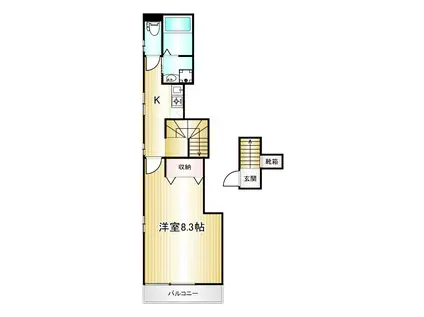 トロワスール久我山(1K/3階)の間取り写真