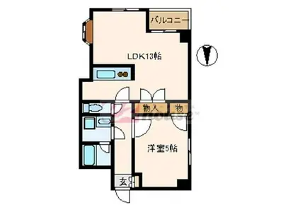 ヒルズ藤(1LDK/2階)の間取り写真