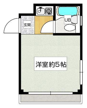 ハイツ青木(ワンルーム/2階)の間取り写真