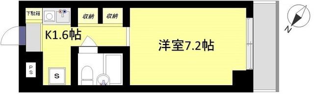 キューブ平和台(1K/3階)の間取り写真