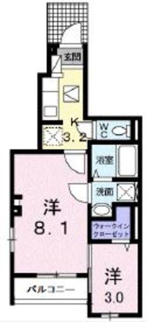グランデ ヴィレッジ(2K/1階)の間取り写真